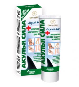 АКУЛЬЯ СИЛА ГЕЛЬ-БАЛЬЗАМ ДЛЯ НОГ 100 мл троксерутин/конский каштан/кора ивы
