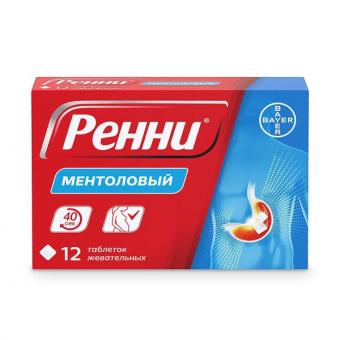 РЕННИ ментол табл. жеват. №12