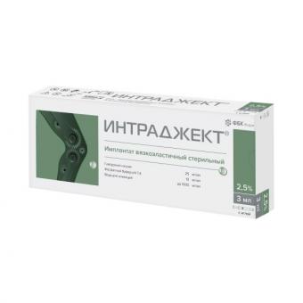 ИНТРАДЖЕКТ р-р д/внутрисуставного введ. шприц 2,5% 3 мл №1