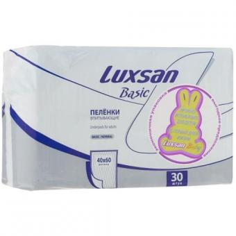 LUXSAN ПЕЛЕНКИ ВПИТЫВАЮЩИЕ BASIC/NORMAL 60см х 40см №30