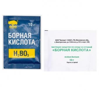 БОРНАЯ КИСЛОТА ДЛЯ ОПТИКИ пор. наруж. 10 гр
