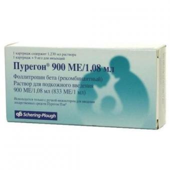 ПУРЕГОН р-р д/инъекц. п/к 900 МЕ/1,08 мл картридж №1