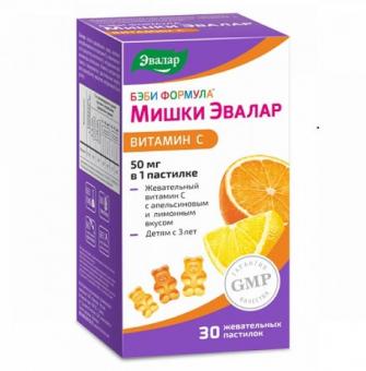 ЭВАЛАР БЭБИ ФОРМУЛА МИШКИ пастилки витамин С №30