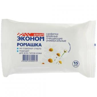 ЭКОНОМ SMART САЛФЕТКИ ВЛАЖНЫЕ ромашка №15