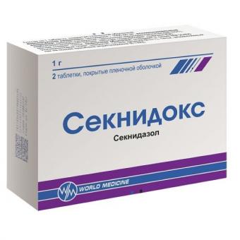 СЕКНИДОКС табл. п/о плен. 1 г №2
