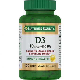 НЭЙЧЕС БАУНТИ (NATURE`S BOUNTY) ВИТАМИН D3 табл. 400 МЕ №100