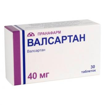 ВАЛСАРТАН ПРАНА табл. п/о плен. 40 мг №30