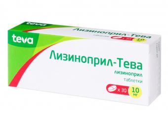 ЛИЗИНОПРИЛ ТЕВА табл. 10 мг №30