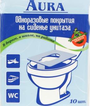 АУРА ПОКРЫТИЕ ДЛЯ УНИТАЗА однораз. бумажн. №10