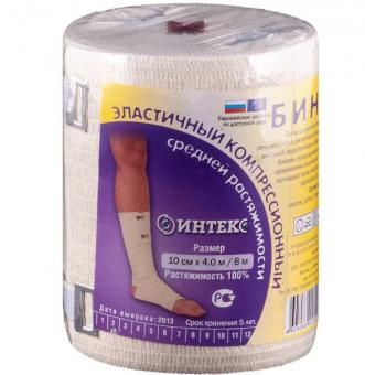 БИНТ ЭЛАСТИЧНЫЙ СР ИНТЕКС с застежкой 10см х 4м