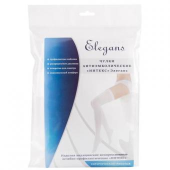 ЧУЛКИ АНТИЭМБОЛИЧЕСКИЕ ЭЛЕГАНС белые 1 класс компр. р.S