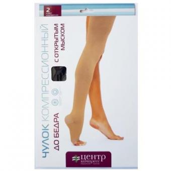 ЧУЛОК КОМПРЕССИОННЫЙ ДО БЕДРА ЦЕНТР КОМПРЕСС кремовый 2 класс компр. р.6