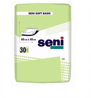 СЕНИ ПЕЛЕНКИ ВПИТЫВАЮЩИЕ СОФТ БАЗИС 60см х 60см №30