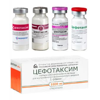 ЦЕФОТАКСИМ пор. д/приг. инъекц. 1 г фл. №1