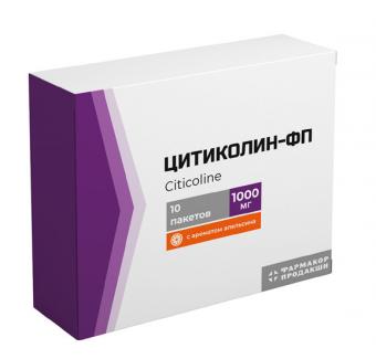 ЦИТИКОЛИН ФП апельсин пор д/приг.р-ра внутрь 1000 мг пак. №10