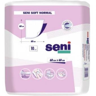 СЕНИ ПЕЛЕНКИ ВПИТЫВАЮЩИЕ СОФТ НОРМАЛ 60см х 60см №10