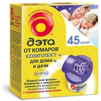 ДЭТА INSECTO НАБОР (фумигатор + жидкость 45 ночей)