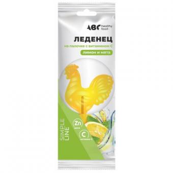 АВС ХЭЛСИ ФУД ЦИНК/ВИТАМИН С ЛЕДЕНЦЫ С ВИТАМИНАМИ лимон и мята 17 гр