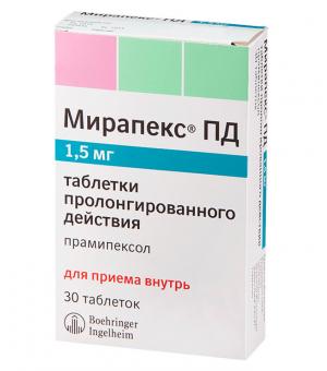 МИРАПЕКС ПД табл. пролонг. 1,5 мг №30