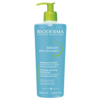 БИОДЕРМА (BIODERMA) СЕБИУМ ГЕЛЬ-МУСС ДЛЯ УМЫВАНИЯ 500 мл с помпой