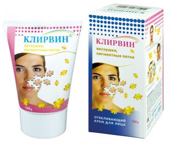 КЛИРВИН КРЕМ ДЛЯ ЛИЦА 100 гр от веснушек и пигментных пятен