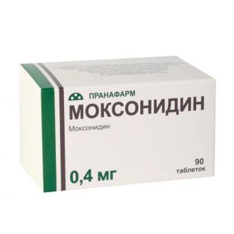 МОКСОНИДИН ПРАНА табл. п/о плен. 0,4 мг №90