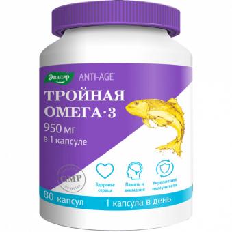 ТРОЙНАЯ ОМЕГА-3 ЭВАЛАР капс. №80