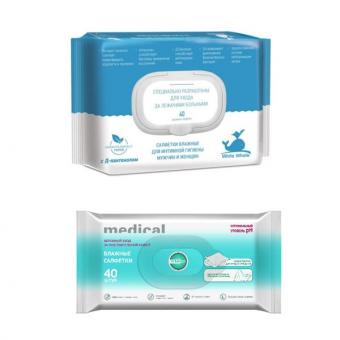 САЛФЕТКИ ВЛАЖНЫЕ уход за лежачими больными №40