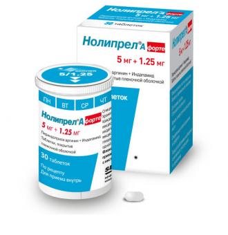 НОЛИПРЕЛ А ФОРТЕ табл. п/о плен. 1,25+5 мг №30