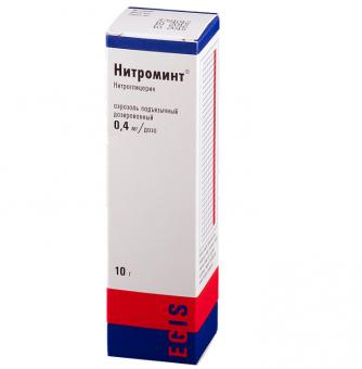 НИТРОМИНТ спрей подъязычн. 0,4 мг/доза фл. 180 доз