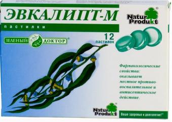 ЭВКАЛИПТ-М ЗЕЛЕНЫЙ ДОКТОР NATUR PRODUCT пастилки №12