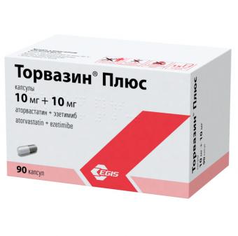 ТОРВАЗИН ПЛЮС капс. 10+10 мг №90