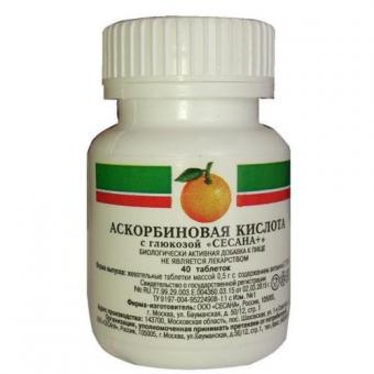 АСКОРБИНОВАЯ КИСЛОТА С ГЛЮКОЗОЙ БАД табл. №40