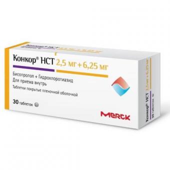 КОНКОР НСТ табл. п/о плен. 2,5+6,25 мг №30