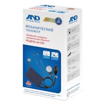 ЭЙ ЭНД ДИ (AND) ПРИБОР (ТОНОМЕТР) ИЗМ. АРТ. ДАВЛЕНИЯ МЕХАНИЧЕСКИЙ СО СТЕТОСКОПОМ UA-200