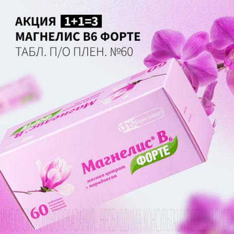 Акция 1+1=3 на МАГНЕЛИС В6