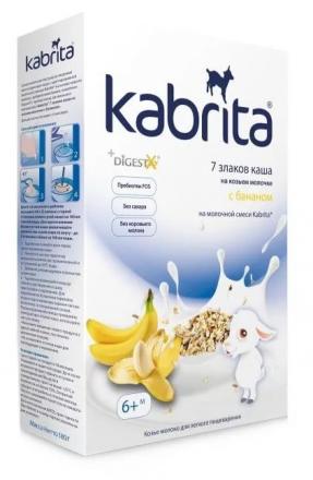 КАБРИТА КАША НА КОЗЬЕМ МОЛОКЕ 7 злаков банан 180 гр