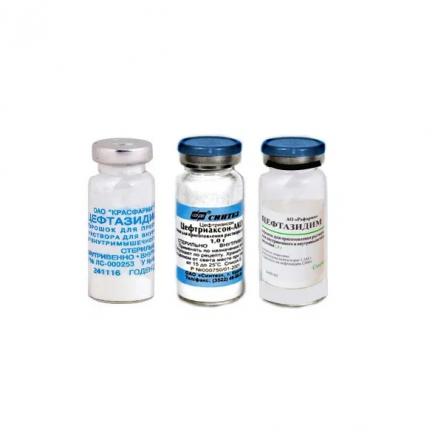 ЦЕФТАЗИДИМ пор. д/приг. инъекц. 1 г фл. №1
