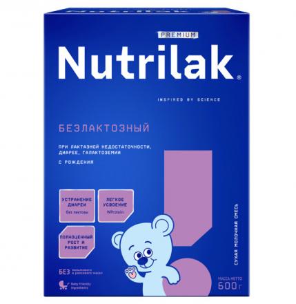 НУТРИЛАК ПРЕМИУМ СМЕСЬ СУХАЯ БЕЗЛАКТОЗНАЯ 600 гр