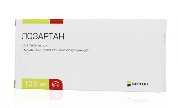 ЛОЗАРТАН ВЕРТЕКС табл. п/о плен. 12,5 мг №30