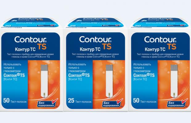 КОНТУР ТЕСТ-ПОЛОСКИ ДЛЯ ГЛЮКОМЕТРА ТС №50 х 2 + тест-полоски №25