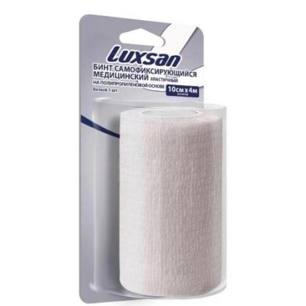 БИНТ САМОФИКСИРУЮЩИЙСЯ LUXSAN полипропилен. основа 10см х 4м белый