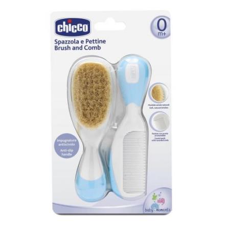 CHICCO BABY MOMENTS НАБОР 320611036 голубой (расческа + щетка)