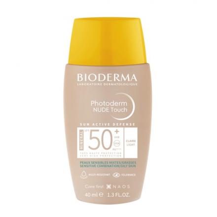 БИОДЕРМА (BIODERMA) ФОТОДЕРМ NUDE TOUCH ФЛЮИД СОЛНЦЕЗАЩИТНЫЙ 40 мл SPF50+ светлый оттенок