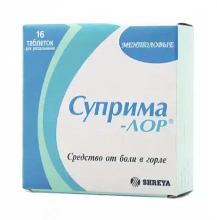СУПРИМА-ЛОР ментол табл. д/рассас. №16