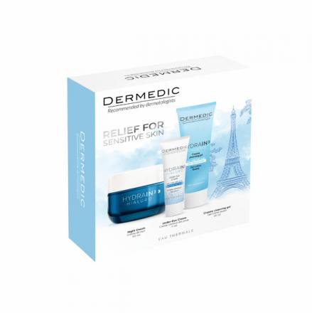 ДЕРМЕДИК HYDRAIN 3 HIALURO НАБОР (крем ночной + крем д/глаз + гель очищающ.)