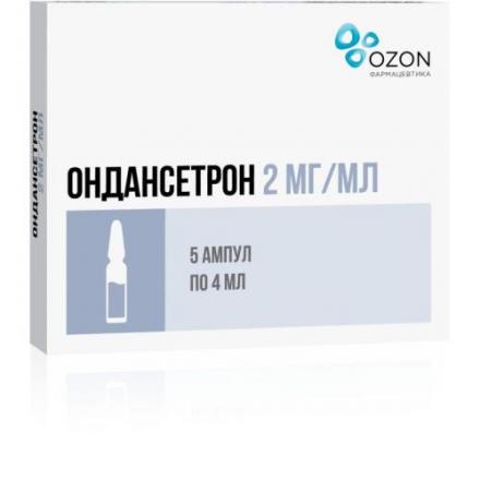 ОНДАНСЕТРОН ОЗОН р-р д/инъекц. в/в, в/м 2 мг/мл амп. 4 мл №5
