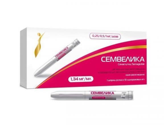 СЕМВЕЛИКА р-р д/инъекц. п/к 1,34 мг/мл шприц-ручка 3 мл №1 (0,25/0,5 мг/1 мг/доза) + 10 игл