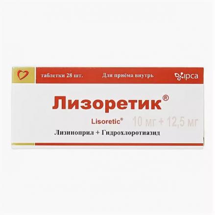 ЛИЗОРЕТИК табл. 12,5+10 мг №28