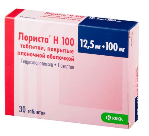 ЛОРИСТА Н табл. п/о плен. 12,5+100 мг №30
